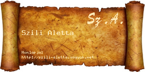Szili Aletta névjegykártya