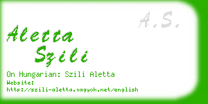 aletta szili business card